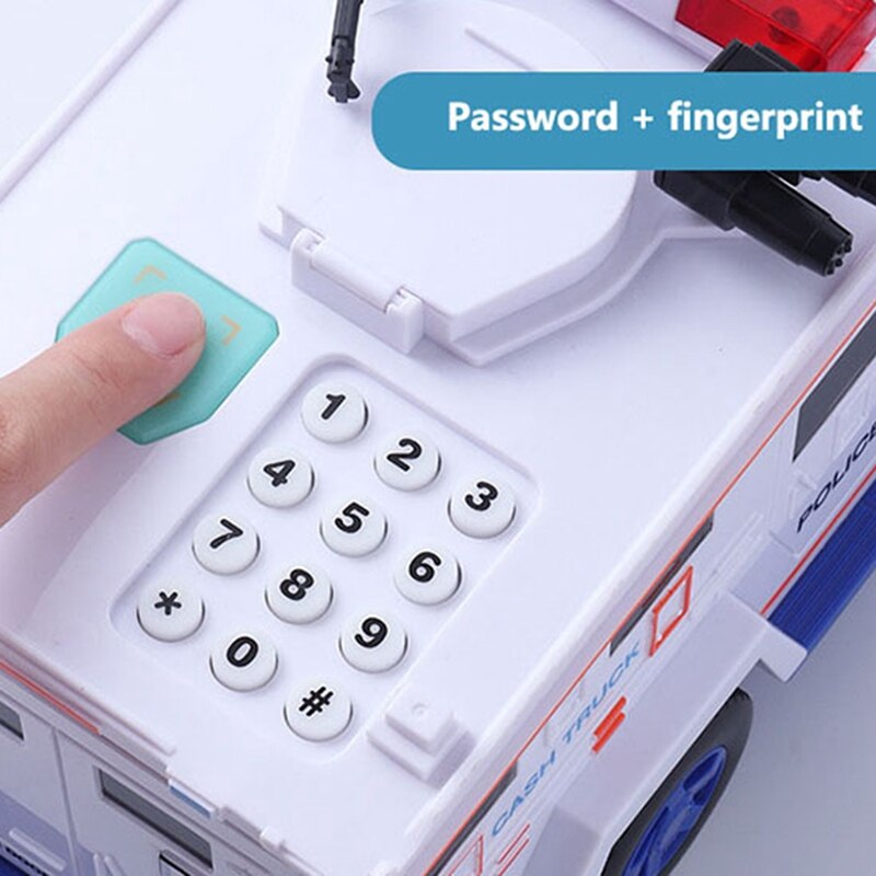 Vingerafdruk Wachtwoord Cash Truck Auto Spaarpot Papier Spaarpot Kinderen Grote Veilig Saving Coin Box