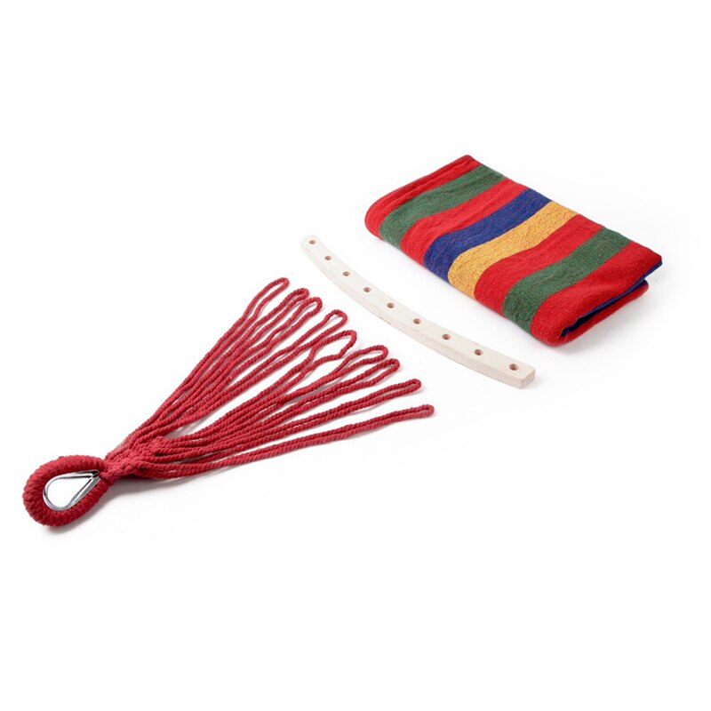 Hangmatten Single Swing Draagbare Outdoor Camping Reizen Stoel Regenboog Gestreepte Houten Stok Hangmat