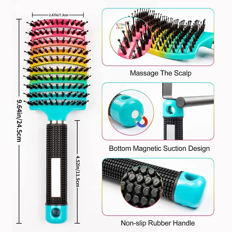 Cepillo para desenredar el cuero cabelludo, peine para masaje, cerdas de nailon para mujeres, cepillo mágico para el cabello rizado, herramientas de estilismo para salón de peluquería,
