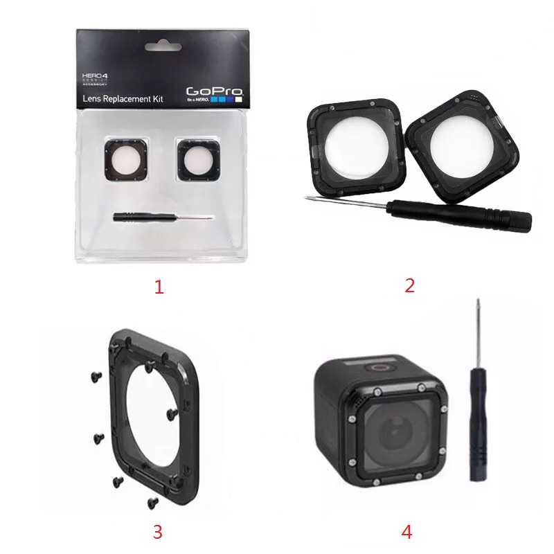 For Gopro 100% Original Lens Protetive Frame/UV Glass Lens Cover/Cap And Tools For Gopro Hero 5 Session 4 Camera Accessories