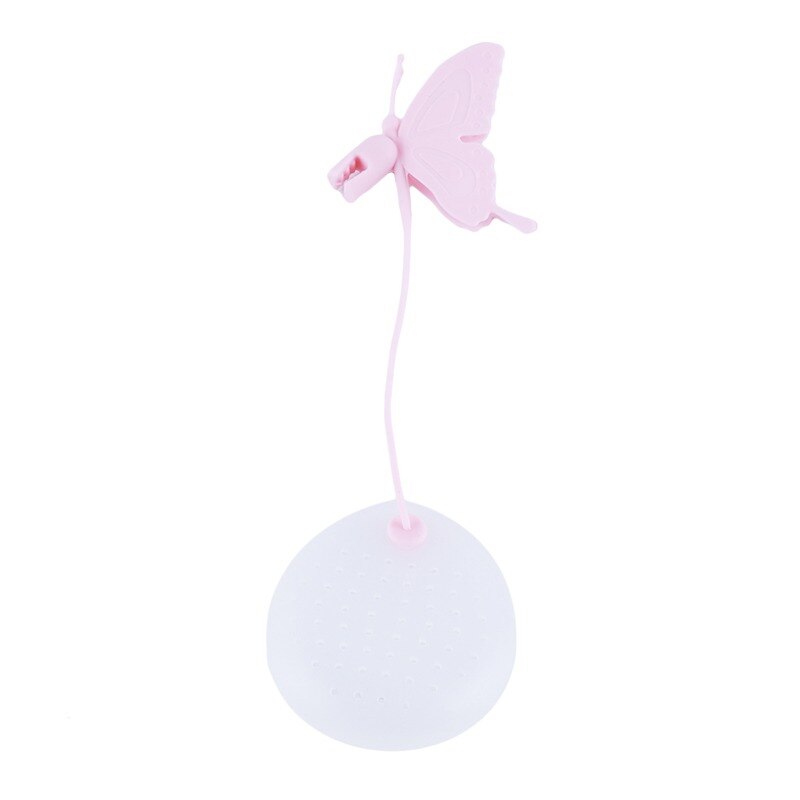 Tea Infuser Filter Strainer Butterfly Shaped Strainer Silicone Tea Bag Holder Reuseable Food Safe Filter Kitchen Accessories: Pink