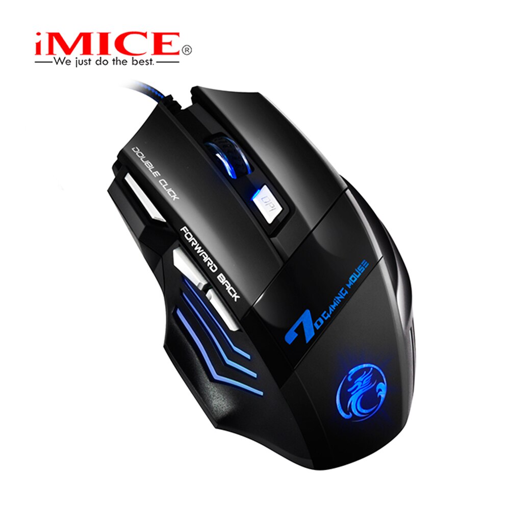 IMICE Professionale Wired Mouse Da Gioco Silenzioso 7 Button 5500 DPI LED Ottico USB Mouse Del Computer Mouse Del Mouse Gamer X7 Gioco Del Mouse silenzioso