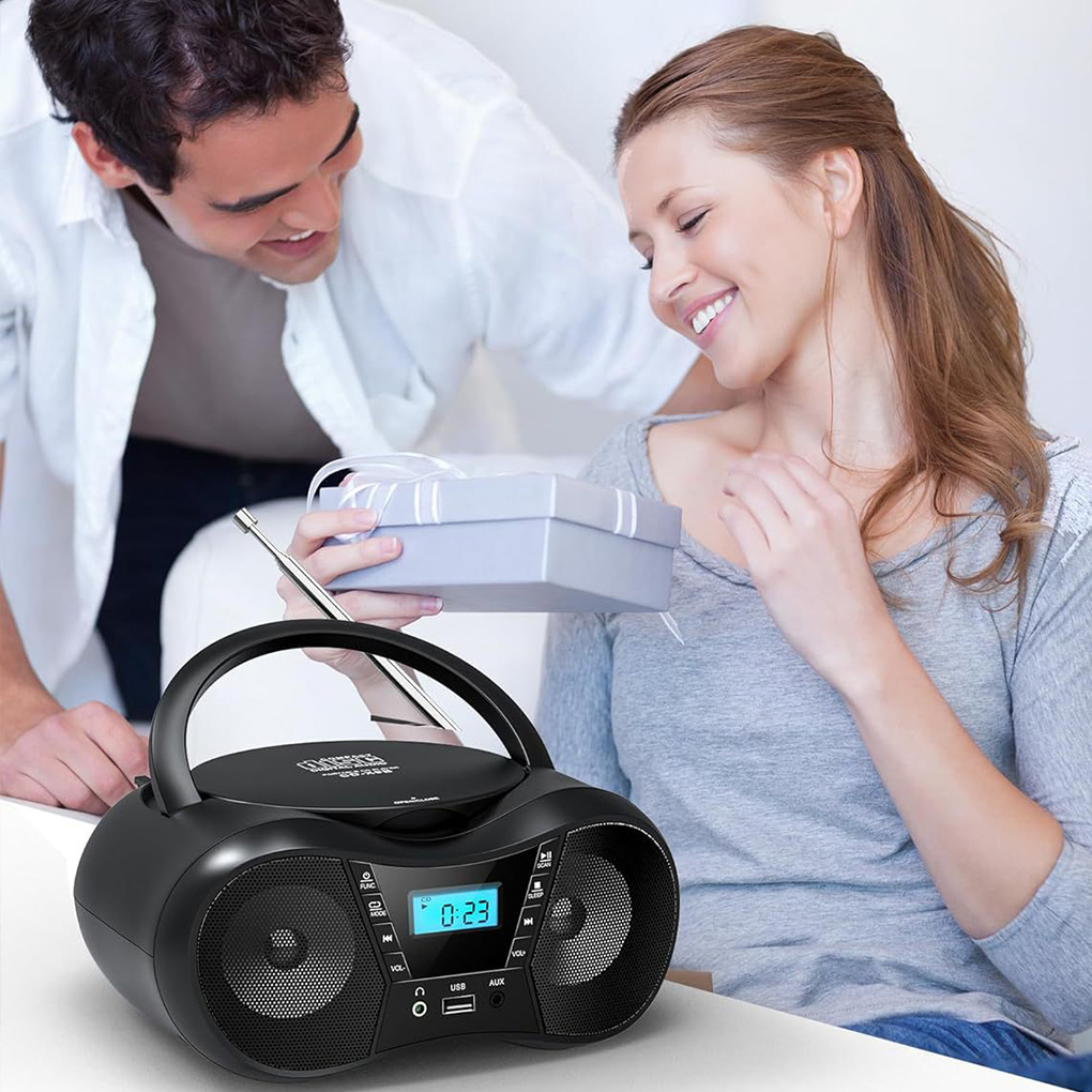 Portable CD Player Bluetooth Boombox CD Player AM/FM Radio High-fidelity Stereo Player Compatible for CD/CD-R/RW Radio for Home