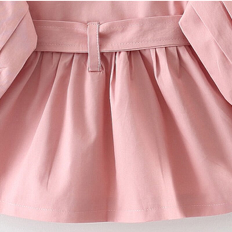 Baby Lotus Herfst Winter Kids Trenchcoat kinderen Baby Meisje Kleding Windjack Mode Effen Kleur Peuter Trenchcoat