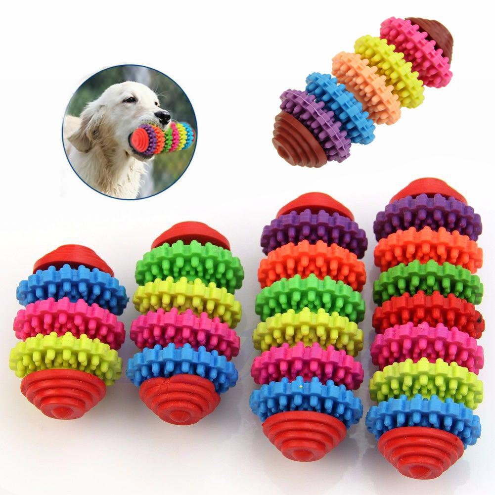 Kleurrijke Rubber Hond Puppy Dental Tandjes Gezonde Tanden Kauwgom Speelgoed