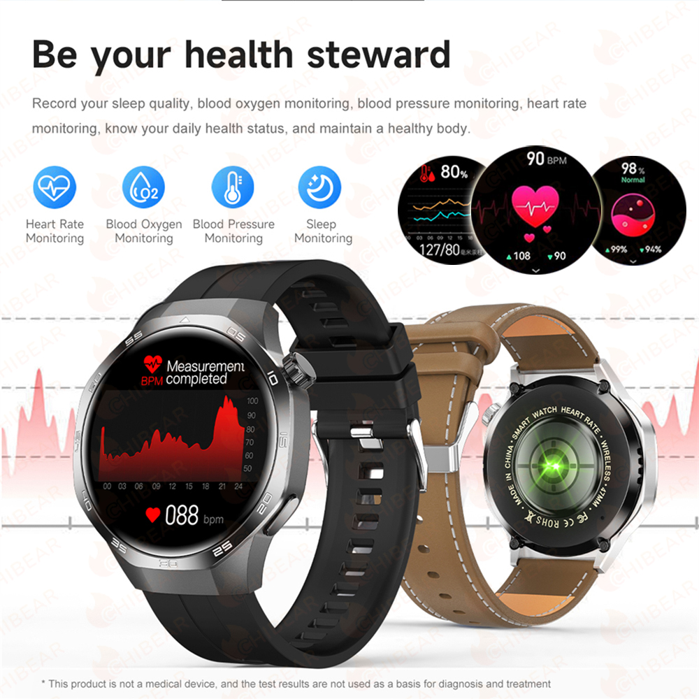 Smartwatch 2025 dla mężczyzn Huawei Kompas sportowy Na zewnątrz NFC Połączenie Bluetooth GPS Tętno Zdrowie Wodoodporny Smartwatch pogodowy