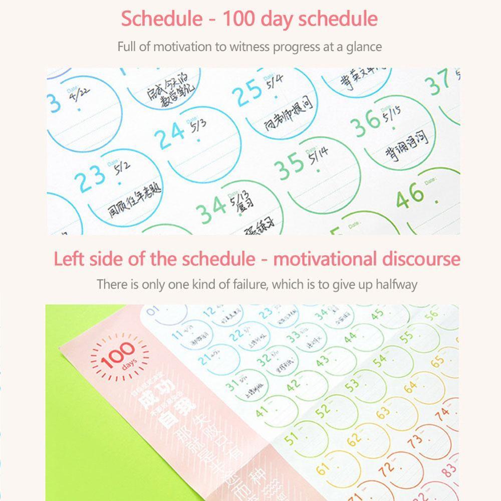 100 Days Countdown Calendar Learning Schedule Periodic Planner Project Svelte Examination countdown kawaii