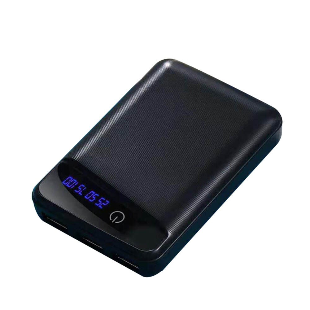 3 Pcs 18650 Batterij Oplader Cover Power Bank Case Diy Doos 3 Usb-poorten: Black
