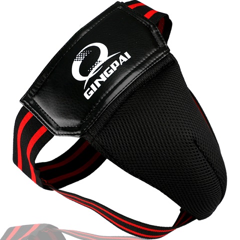adult men sanda jockstrap MMA crotch protector guard TKD Karate Groin Guard groin Protector kick boxing cup protection: S / black male
