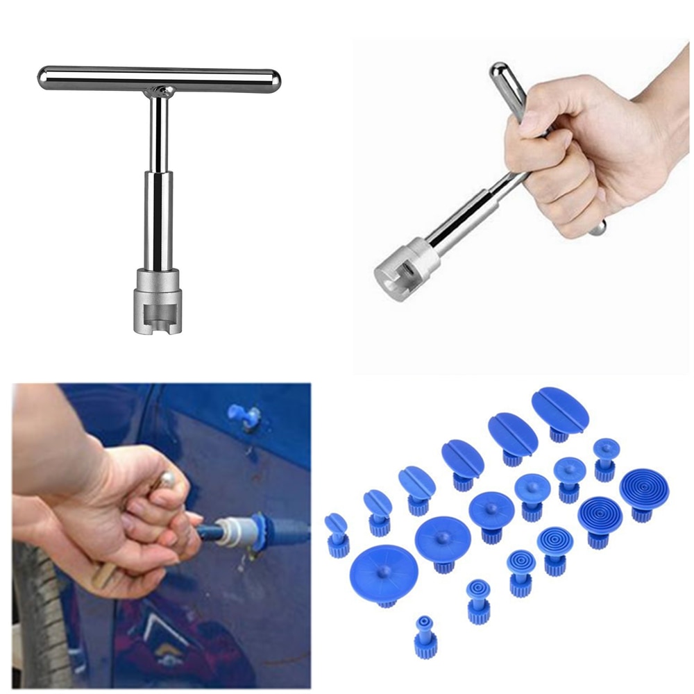 Slide Hammer Dent Puller Kit Car Paintless Dent Repair Hail Removal Kit with 18 Pulling Tabs for Auto Body Repair Tool
