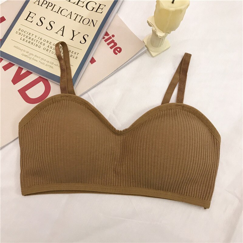 Svokor tube top lingerie halve cup naadloze push-up bh's voor vrouwen elasticiteit zacht ondergoed tienermeisjes wilde bh koreaanse versie: Koffie dames bh