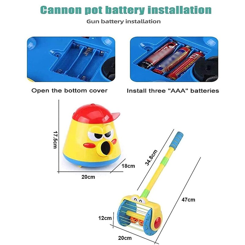Poussoir électrique et Scoop tourbillon un lanceur de balle ensemble de marcheur enfants semblant jouer aspirateur outils de nettoyage jouet