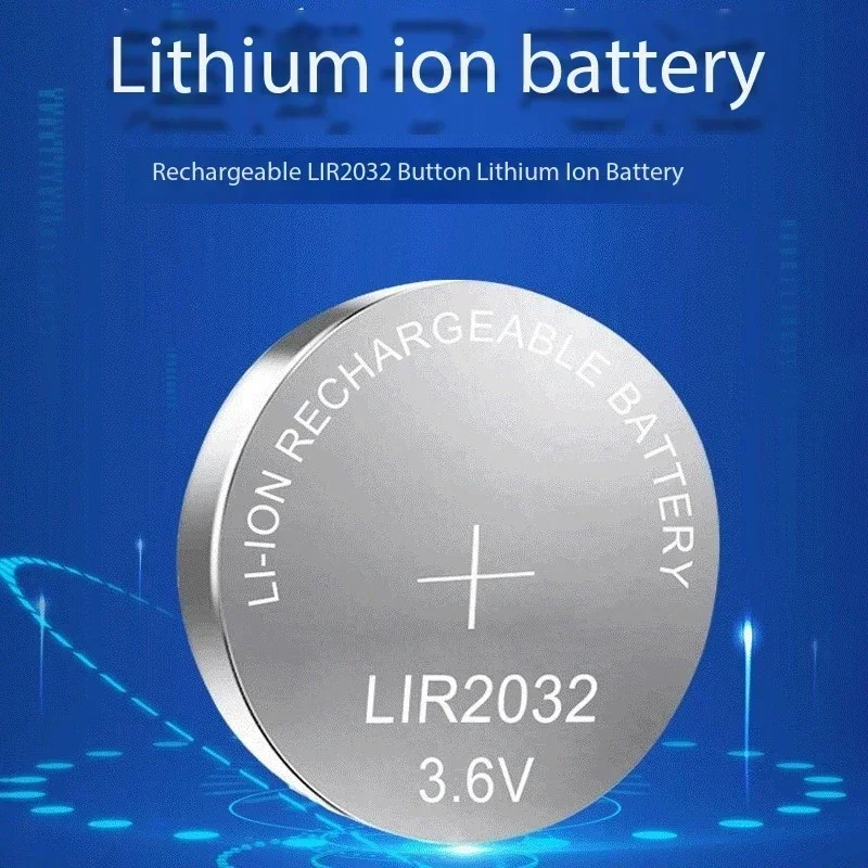 Bateria recarregável lir2032 3.6v 40mah (2-50 peças)-substituir cr2032 para relógios chave fobs brinquedos calculadoras sensores abridores de garagem
