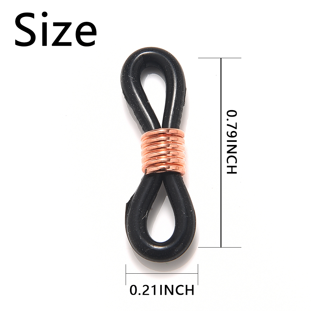 50 Uds. Conector de gancho para la oreja para gafas, cadena para gafas, extremos de retenedor, soporte para cable de cuerda, retenedor de correa, accesorios de bucle final