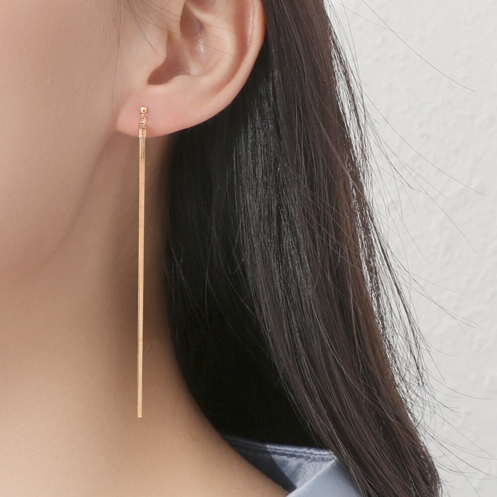 Simple 2 farver geometriske lange lodrette stangøreringe til kvinder charme øreringe smykker kolczyki pendientes