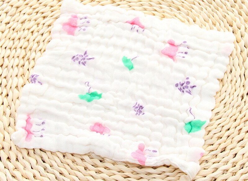 1PC 6 layers Baby Cotton Gauze Muslin Face Towel Baby Towel Wash Cloth Handkerchiefs Infant Baby Feeding Saliva Towels