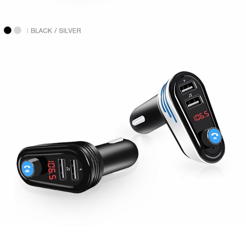 1PCS Bluetooth Handsfree Carkit Draadloze A2DP Auto MP3 Audio Speler Fm-zender Dual USB Car Charger