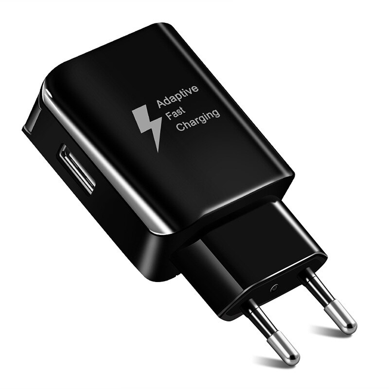 Dispositivo de carga rápida D5 para móvil, dispositivo de carga rápida Universal con USB único, cabeza de carga europea, americana y británica: charger-EU-black