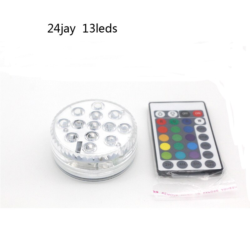Remote Controlled RGB Submersible Light Battery Operated Underwater Night Lamp 3led 10led 13led Outdoor Vase Bowl Garden Party: 24jay 13led