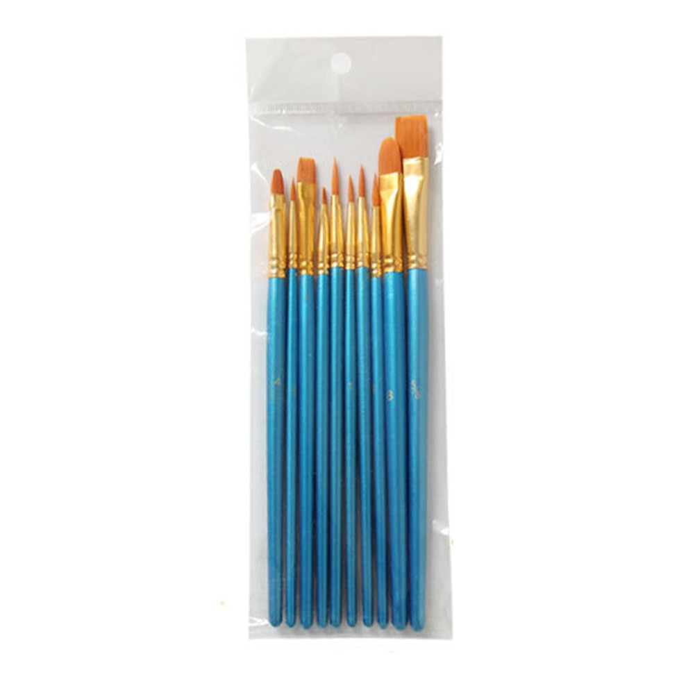 10 Stuks Aquarel Gouache Penselen Verschillende Vorm Ronde Spitse Punt Nylon Haar Schilderij Borstel Pen Set Diy Gereedschap Professio