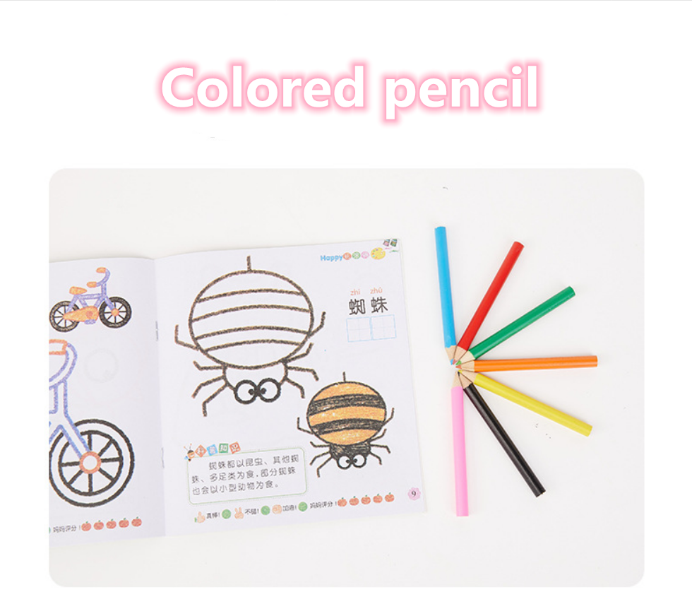 Children drawing watercolor pen, students learn painting special pen, crayon, color lead, oil painting stick