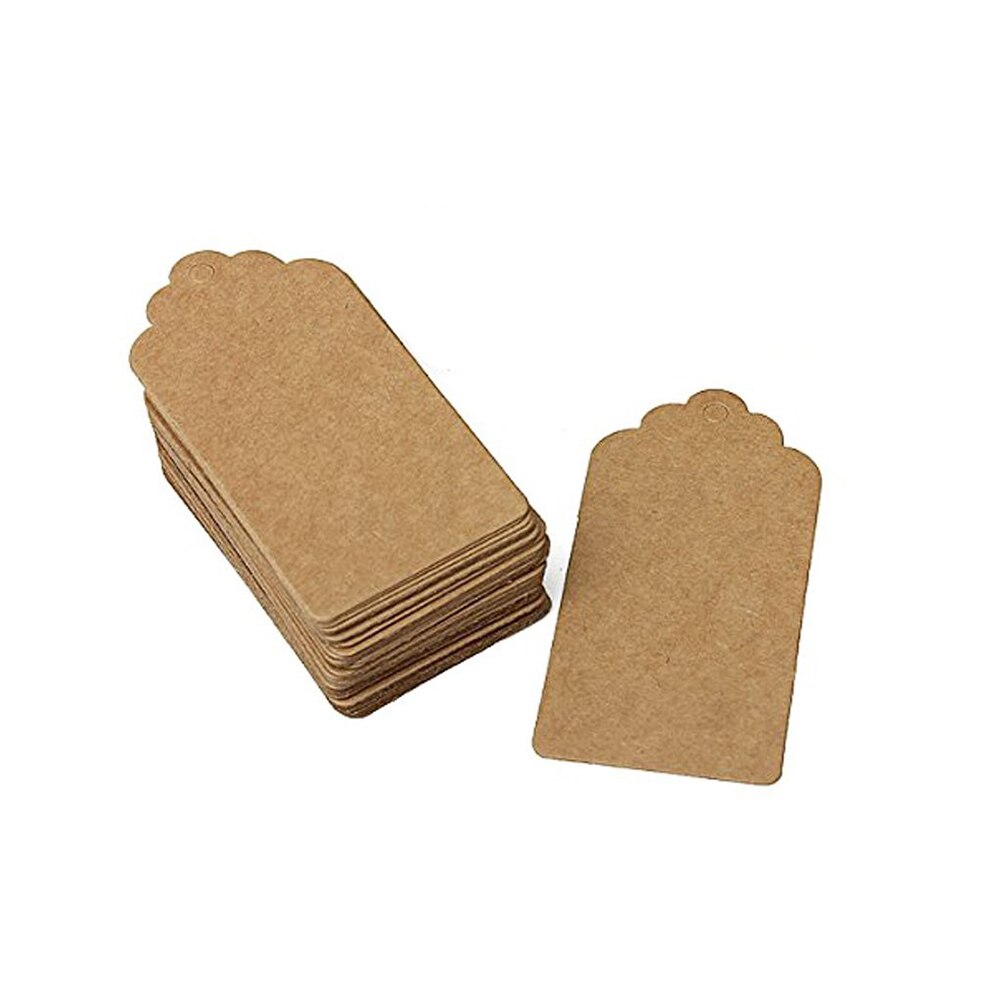 24Pcs Rustieke 40*70Mm Geschulpte Kraftpapier Kaart Gunst Tag Diy Tag Prijs Label Party favor