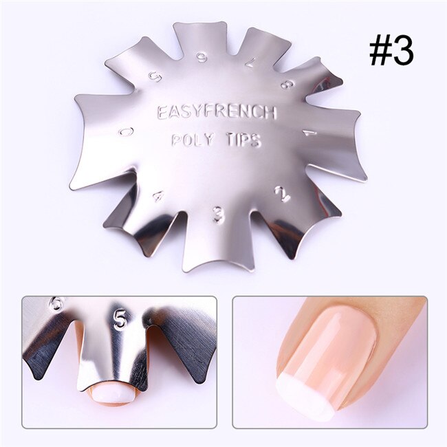 Fransk linje kant negle cutter stencil værktøj form trimmer klipper styling former nail art værktøjer: Mønster 3