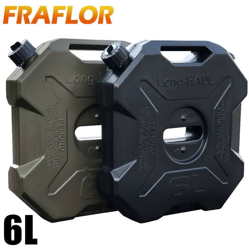 Black Green 6L Spare Plastic Fuel Tank Cans Petrol Tanks Mount Motorcycle Car Jerrycan Gas Can Gasoline Oil Container Fuel-jugs
