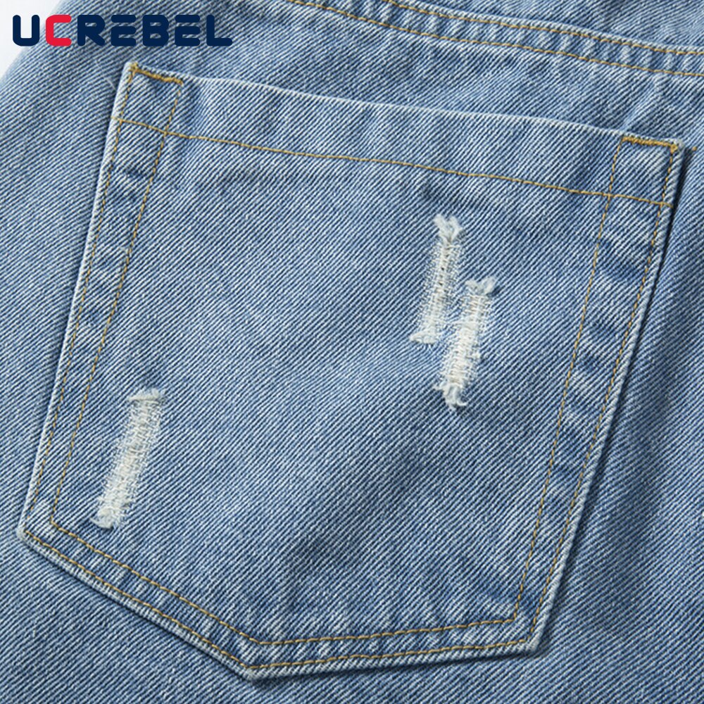 Puzzel Patch Borduurwerk Denim Shorts Heren High Street Zomer Ripped Korte Jeans Streetwear Verontruste Losse Knielange Shorts