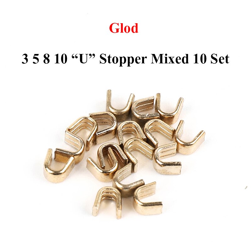 Zipper Repair Tool Set Metal Stopper Double Slider /Open End/Close end Zipper Sewing Stopper Accessories Zipper DIY For Clothes: U Gold Mixed 10set