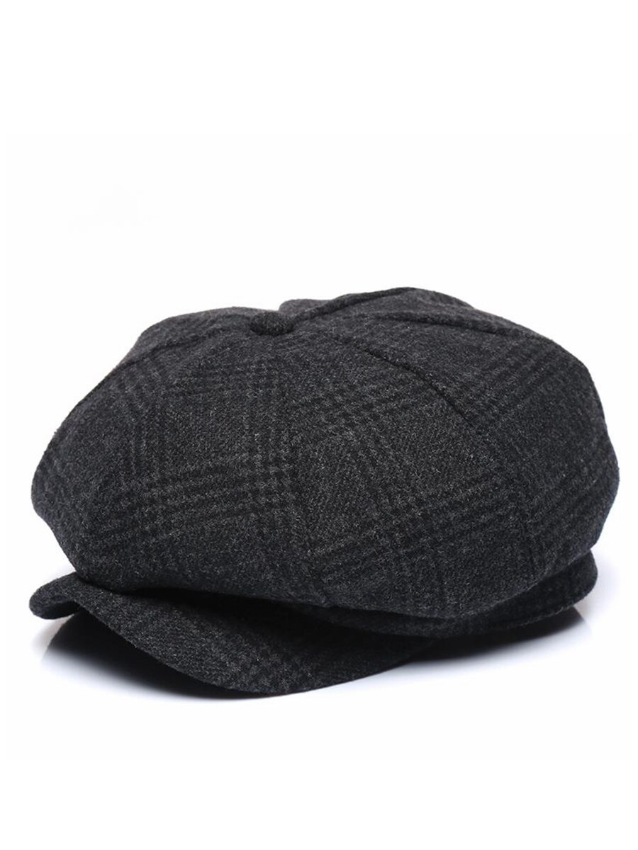 Gorro octogonal de lana gruesa para hombre, gorro de lana gruesa de tweed, fieltro para papá, Newsboy, hiedra, tamaño grande 56-58cm 58-60cm,