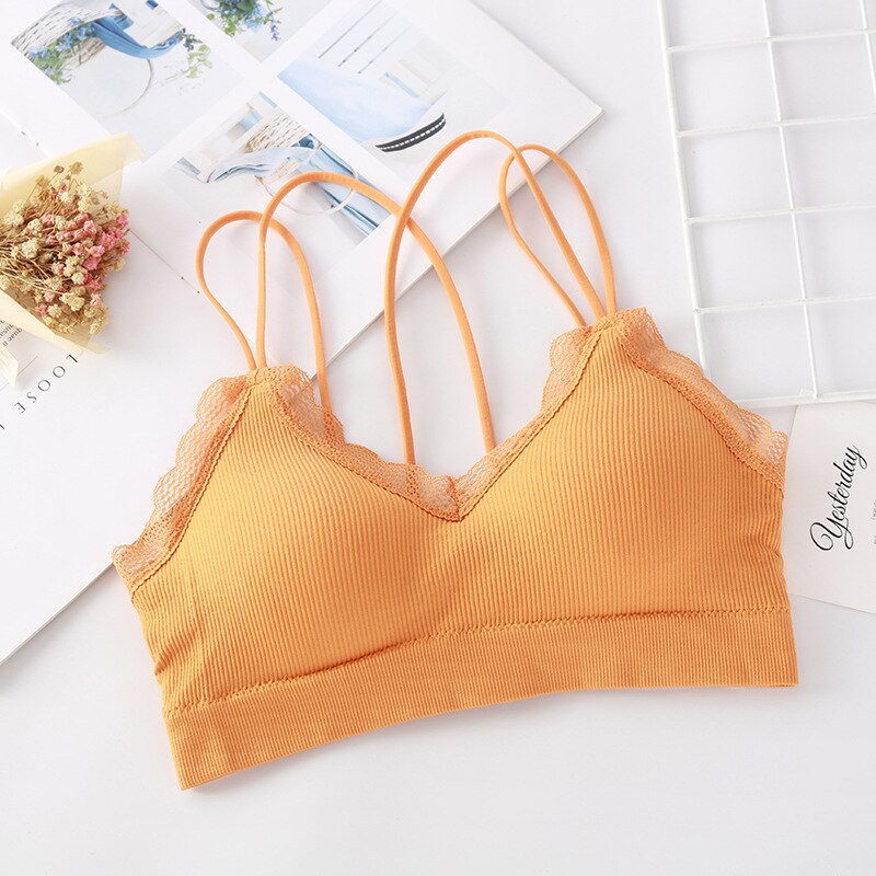 Sexy Kant Kant Bra Verpakt Vrouwen Vrouwen Ondergoed Dunne Schouder Riem Geen Stalen Ring Ondergoed