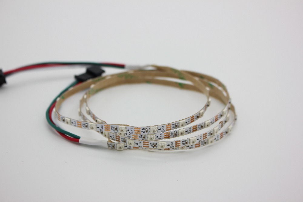 Bande LED WS2812B Adressable DC5V - RGB Programmable 60/144 LED/m | PCB Noir Ou Blanc, 4mm/8mm/5050