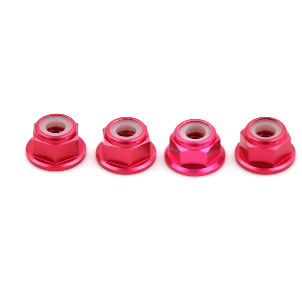 4 st aluminiumprofilkopplingar verktyg  m4 rc hsp 102049 (02190)  aluminium nylonmutter  m4 för 1:10 uppgraderingsdelar: Fuchsia röd