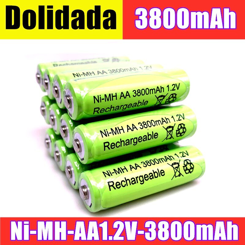 20PCS 100% original AA 3800mAh 1.2V rechargeable battery AA 3800mAh Ni-MH rechargeable 1.2V 2A battery