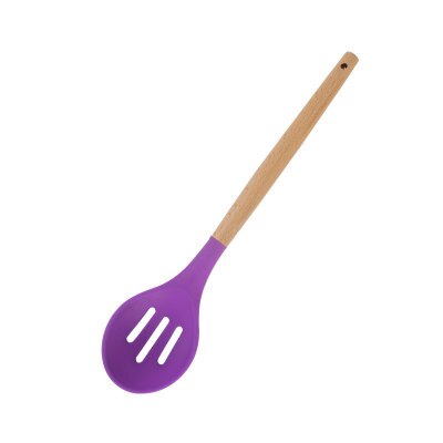 1pc lila träsilikon köksredskap sked soppvändare spatel tång nonstick köksredskap bakprylar redskapsredskap de cocina: Mörkgrå