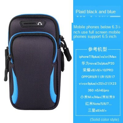 Vandtæt sport armbånd telefon taske til for til 6.5 "universal sport telefon sag armbånd kører  -8: Blå farve