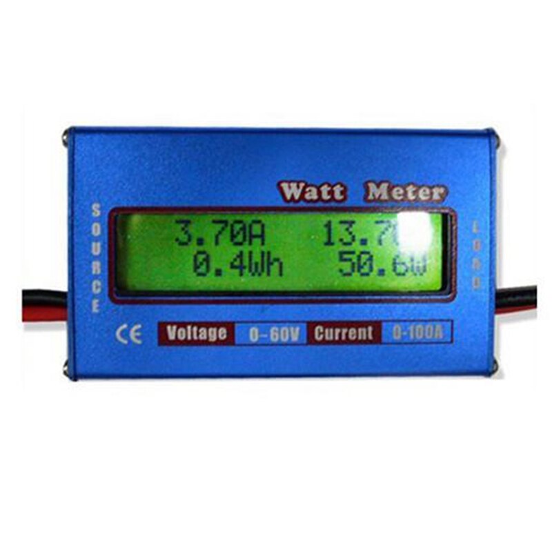 GTBL Digital Watt Meter High-Accuracy Power Analyzer DC 60V 100A RC Wattmeter Balance Voltage Battery Checker Backlight LCD