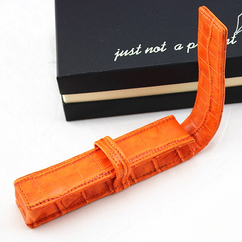 Funda de cuero para pluma estilográfica hecha a mano, estuche de un solo soporte para bolígrafos, funda de almacenamiento para suministros de oficina y escuela, 1 ud.