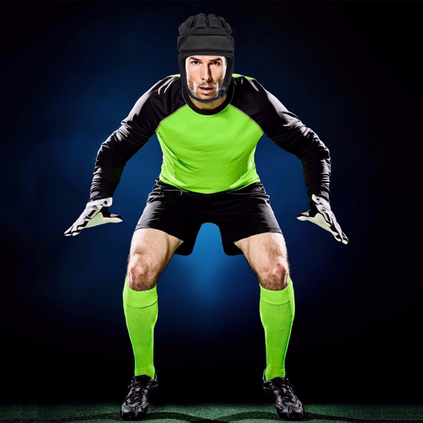 Profession Football Soccer Baseball Goalkeeper Helmet Sports Rugby Scrum Cap Head Guard Goalie Roller Hat Fiber Head Protector