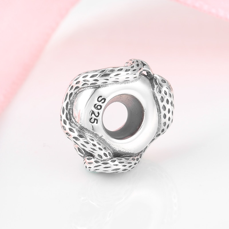 Accesorios para mujer, espaciador de tapón a la de serpiente, cuentas de plata de ley 925 aptas para pulseras europeas, fabricación
