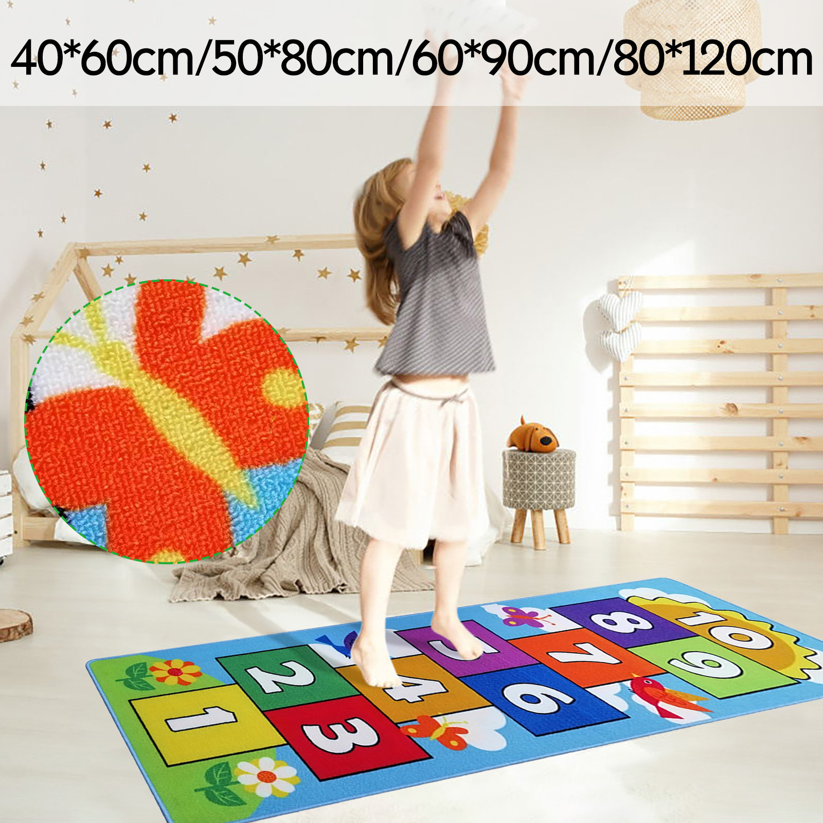 Children's Toys Cute Hopscotch Carpet Anti-slip Mat Children's Game Climbing Mat Fun Car Children's Room Home Decoration