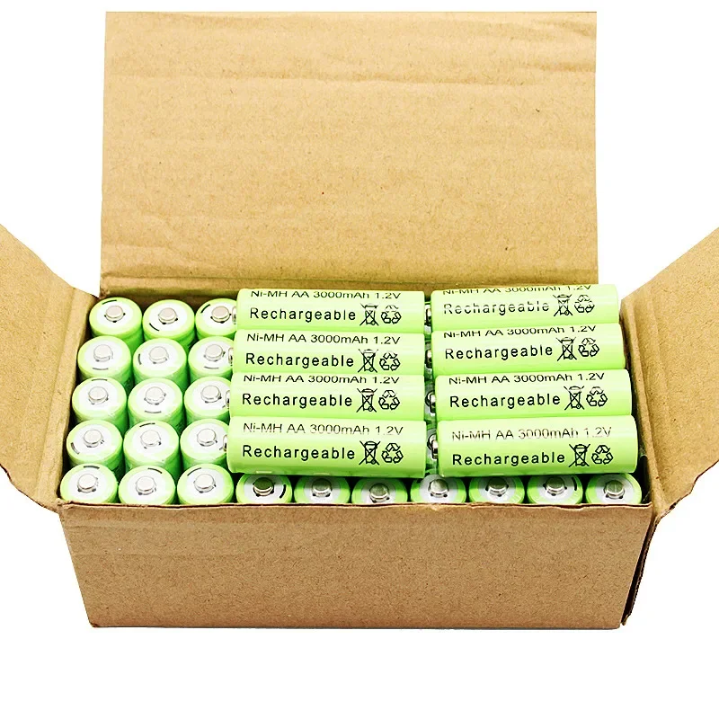 1.2V AA 3000mAh NiMH 1.2V Rechargeable Batteries Green Battery Garden Solar Lamp LED Flashlight Lantern Lamp Torch