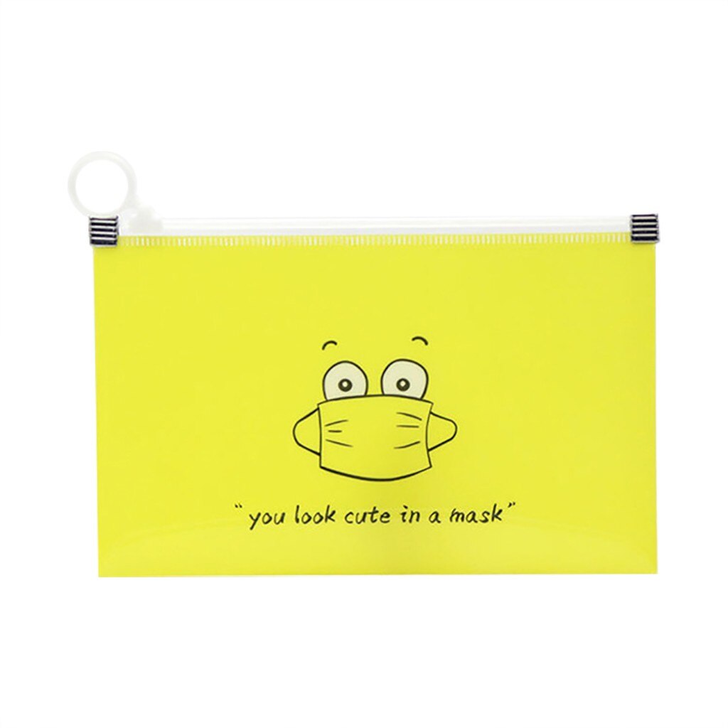 funda mascarilla bolso Caja para guardar mascarillas, a prueba de agua, portátil, organizador de máscaras, cobertura con de polvo transparente, bolsas para limpieza, 1 unidad: Amarillo