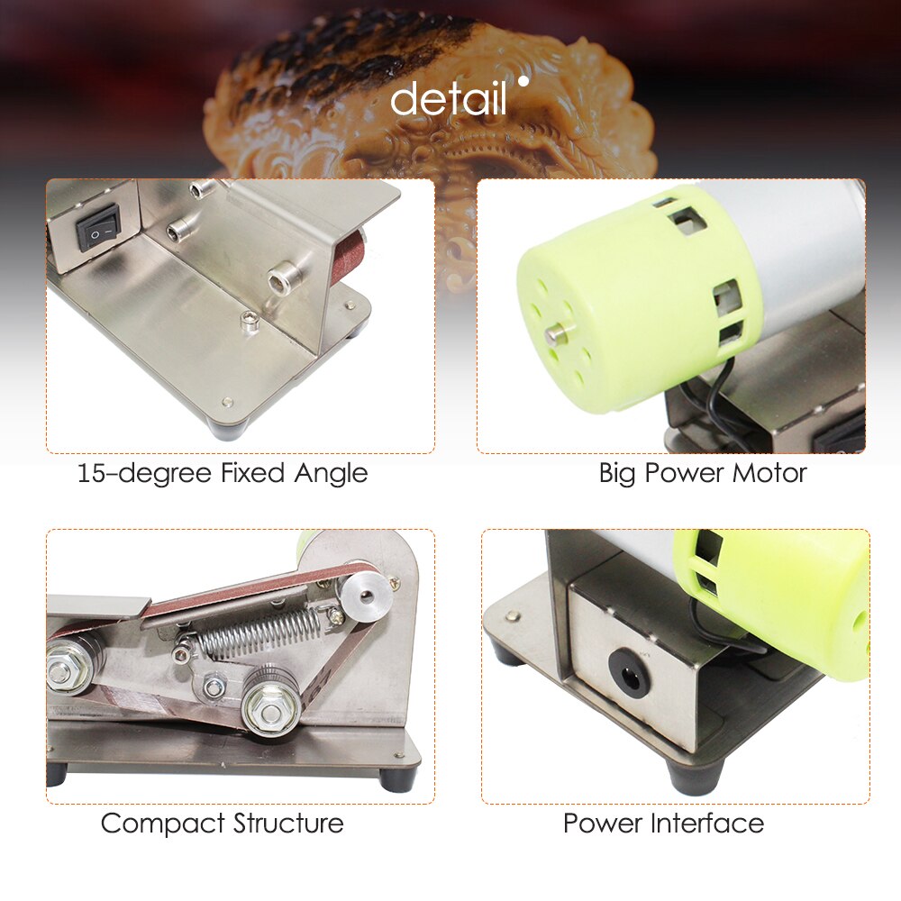 15- graders fast vinkel belte sliper knivsliper 7 nivå justerbar polermaskin 100w polermaskin med 10 stk slipe belter