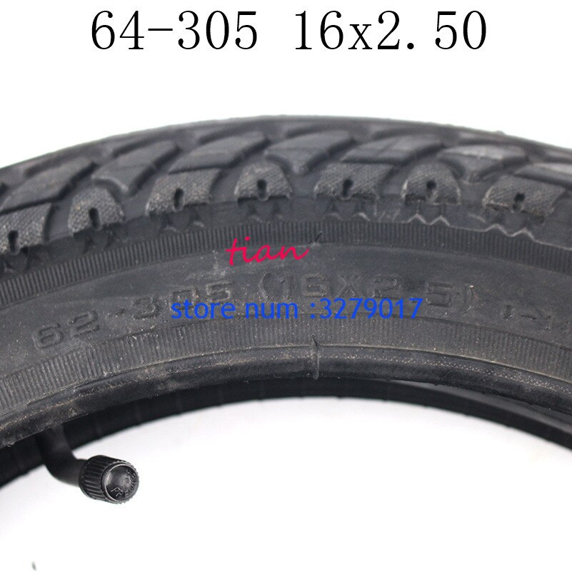 16x2.50 64-305 tire and inner tube for Small BMX, Electric Bikes Kids Bikes and Scooters