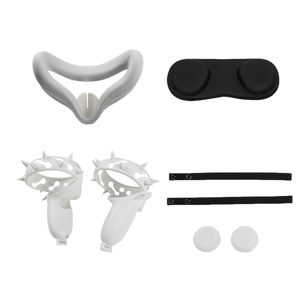 Vr-zubehörset: schutzhülle für oculus quest 2 vr touch-controller mit knöchelriemen und griff für oculus quest 2: Weiß