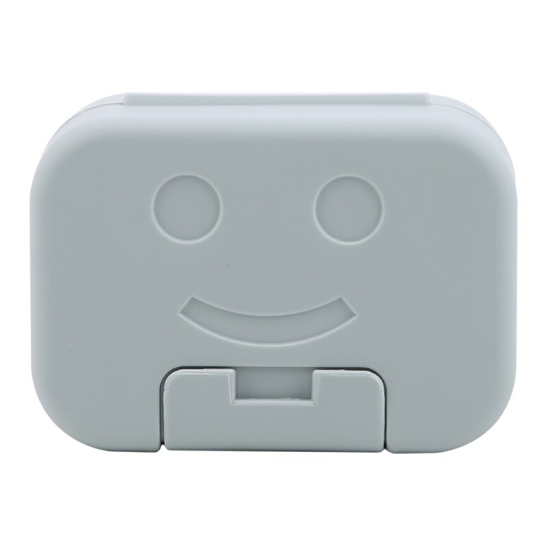 Styl skandynawski mydło pudełko z pokrywką zamknięte podróży przenośne pudełko mydło domu łazienka pudełko na mydło: Smiley niebieski