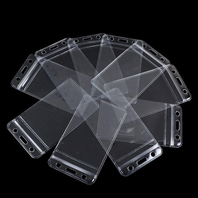 10Pcs/lot Vertical Transparent Vinyl Plastic Clears ID Card Bag Case Badge Holder Accessories