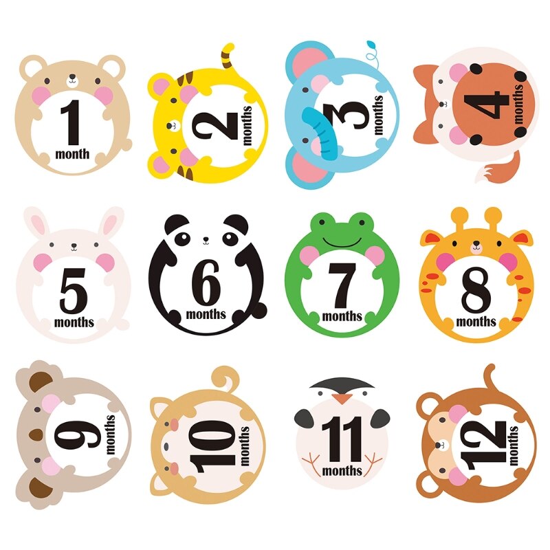 24 Stks/set Pasgeboren Baby Maandelijkse Stickers Baby Zwangere Maandelijkse Foto Sticker: 7HH104239-1